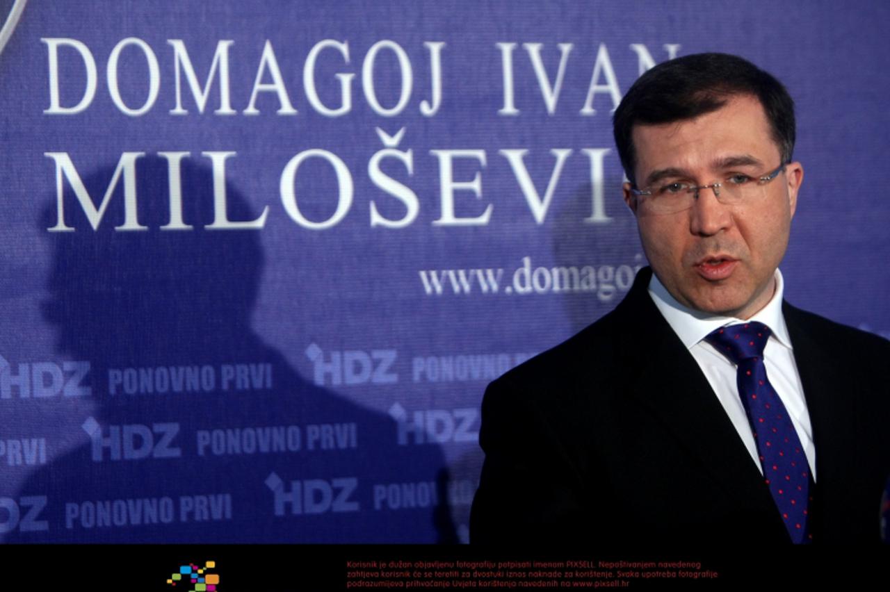 '29.03.2012., Zagreb - Kandidat za predsjednika HDZ-a na skorasnjim unutarstranackim izborima Domagoj Ivan Milosevic odrzao je konferenciju za novinare. Photo: Goran Jakus/PIXSELL'