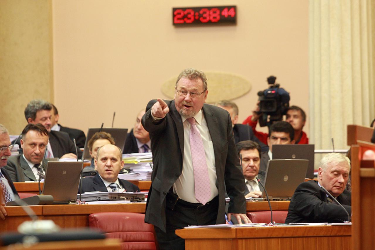\'27.10.2010., Hrvatski sabor, Zagreb - Sjednica i izglasavanje povjerenja Vladi Republike Hrvatske.Vladimir Seks. Photo: Igor Kralj/PIXSELL\'