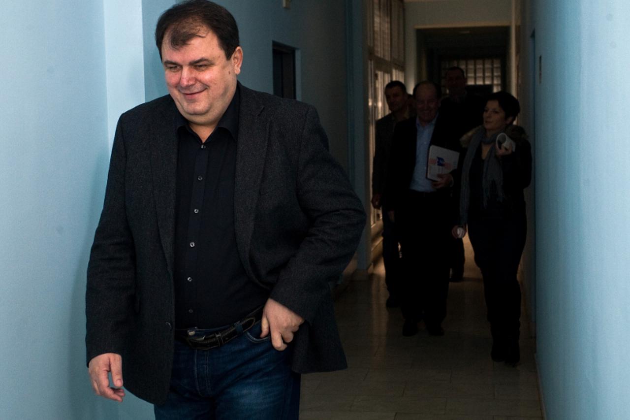 \'02.02.2011., Zagreb, Dom sportova,  U prostorijama RK Zagreb odrzana je konferencija za novinare povodom izbora novog trenera RK Zagreb, Ivice Obrvana te smjenjivanja starog Nenada Kljaica. Zoran Go