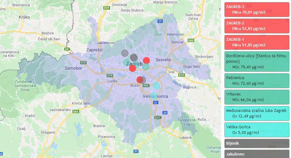 Kvaliteta zraka u Zagrebu