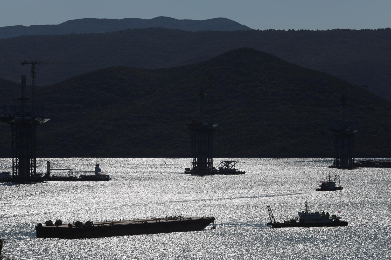 15.02.2021., Komarna - Gradiliste mosta Komarna-Peljesac.
Photo:Ivo Cagalj/PIXSELL