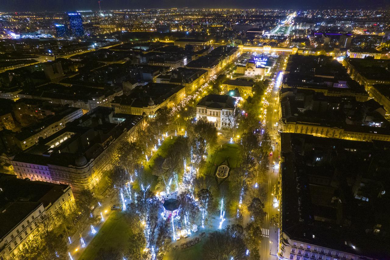 Pogled iz zraka na Advent u Zagrebu