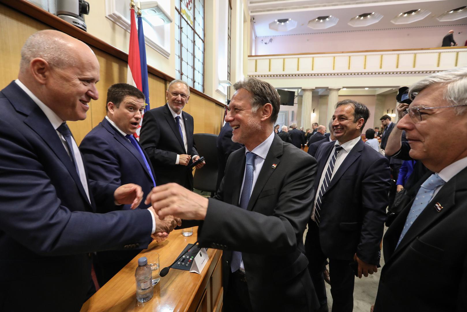 16.05.2024., Zagreb - Prvo zasjedanje Hrvatskog sabora u 11. sazivu. Branko Bacic, Gordan Jandrokovic Photo: Robert Anic/PIXSELL