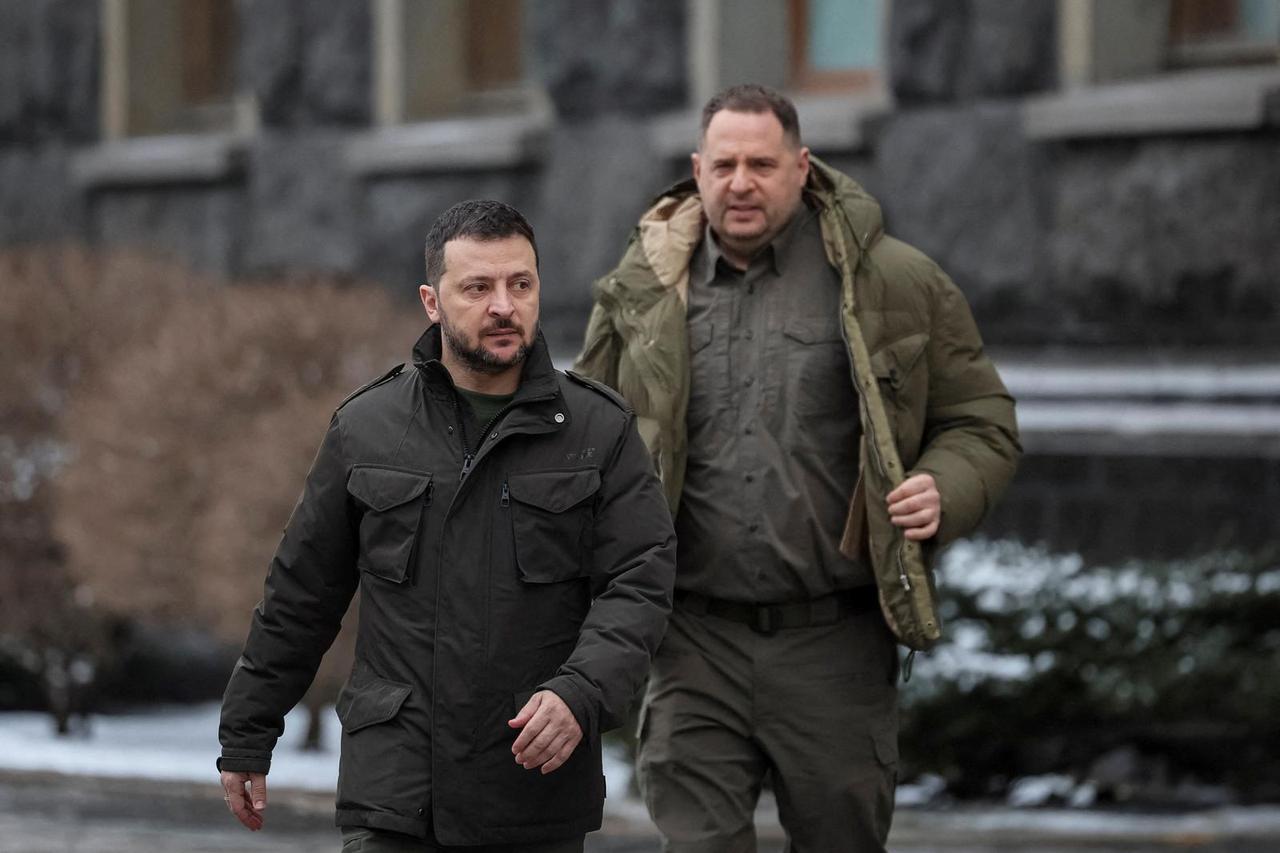 FILE PHOTO: Ukraine's President Zelenskiy amnd Head of Presidential Office Yermak in Kyiv