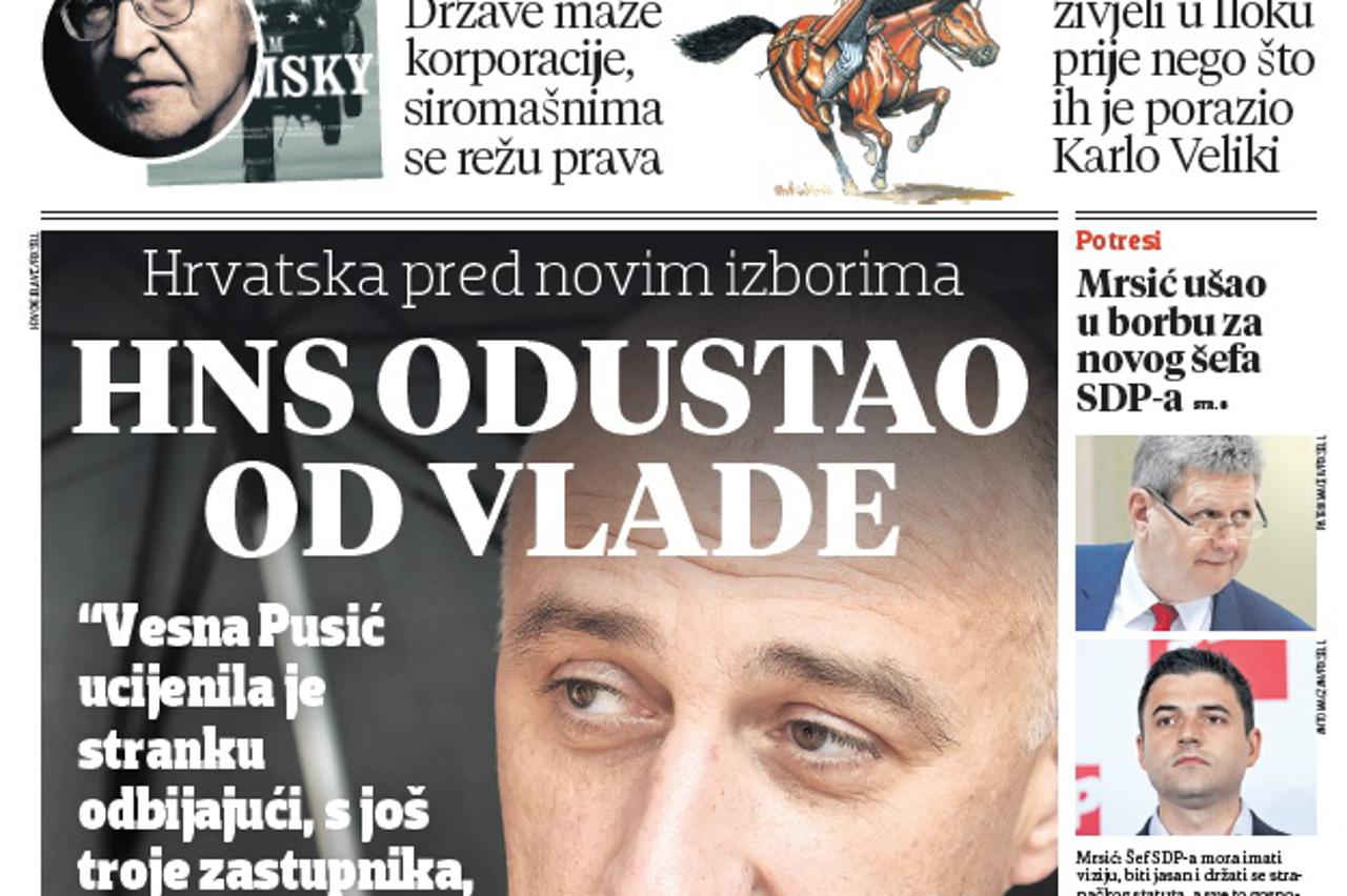 Naslovnica Večernjeg