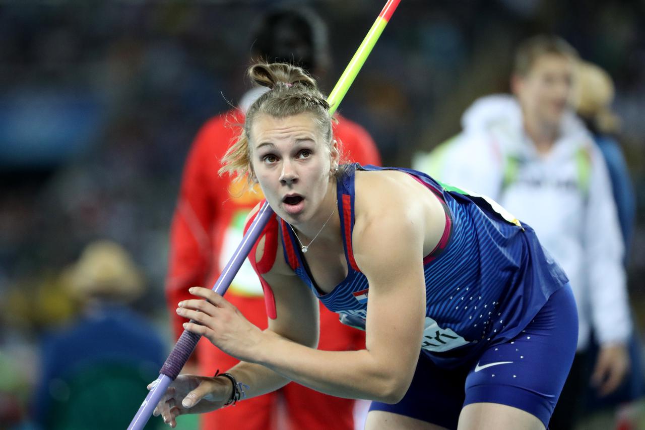 18.08.2016., Rio de Janeiro - Olimpijske igre Rio 2016.  Sara Kolak  u finalu bacanja koplja za zene. Sara Kolak  osvojila je zlatnu medalju u bacanju koplja. Pritom je ponovo srusila drzavni rekord. Photo: Igor Kralj/PIXSELL