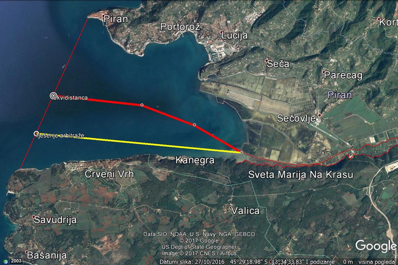 Podjela unutarnjih voda u Piranskom zaljevu: Arbitri su Hrvatskoj dodijelili manje od polovice onoga što bi trebala dobiti da se poštuje crta ekvidistance