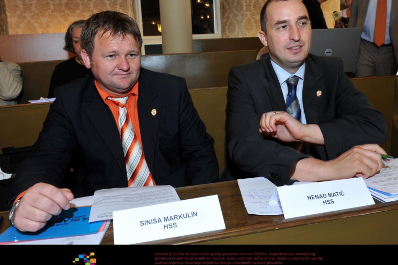 '02.07.2009., Zagreb - Starogradska vijecnica, Cirilometodska 5, 2. sjednica Gradske skupstine, konstituiranje odbora. Sinisa Markulin, Nenad Matic.  Photo: Marko Lukunic/Vecernji list'