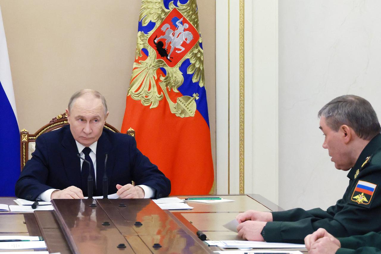 Russian President Putin chairs a meeting in Moscow