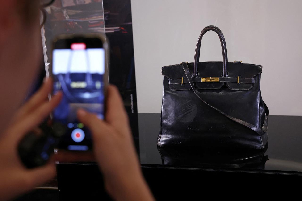 The Original Birkin displayed at Sotheby’s auction house in Paris