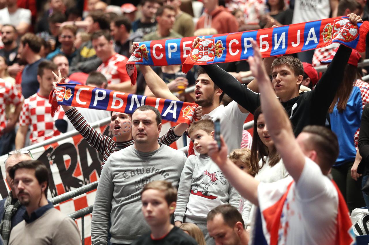 Graz: Atmosfera u dvorani tijekom utakmice Hrvatska - Srbija