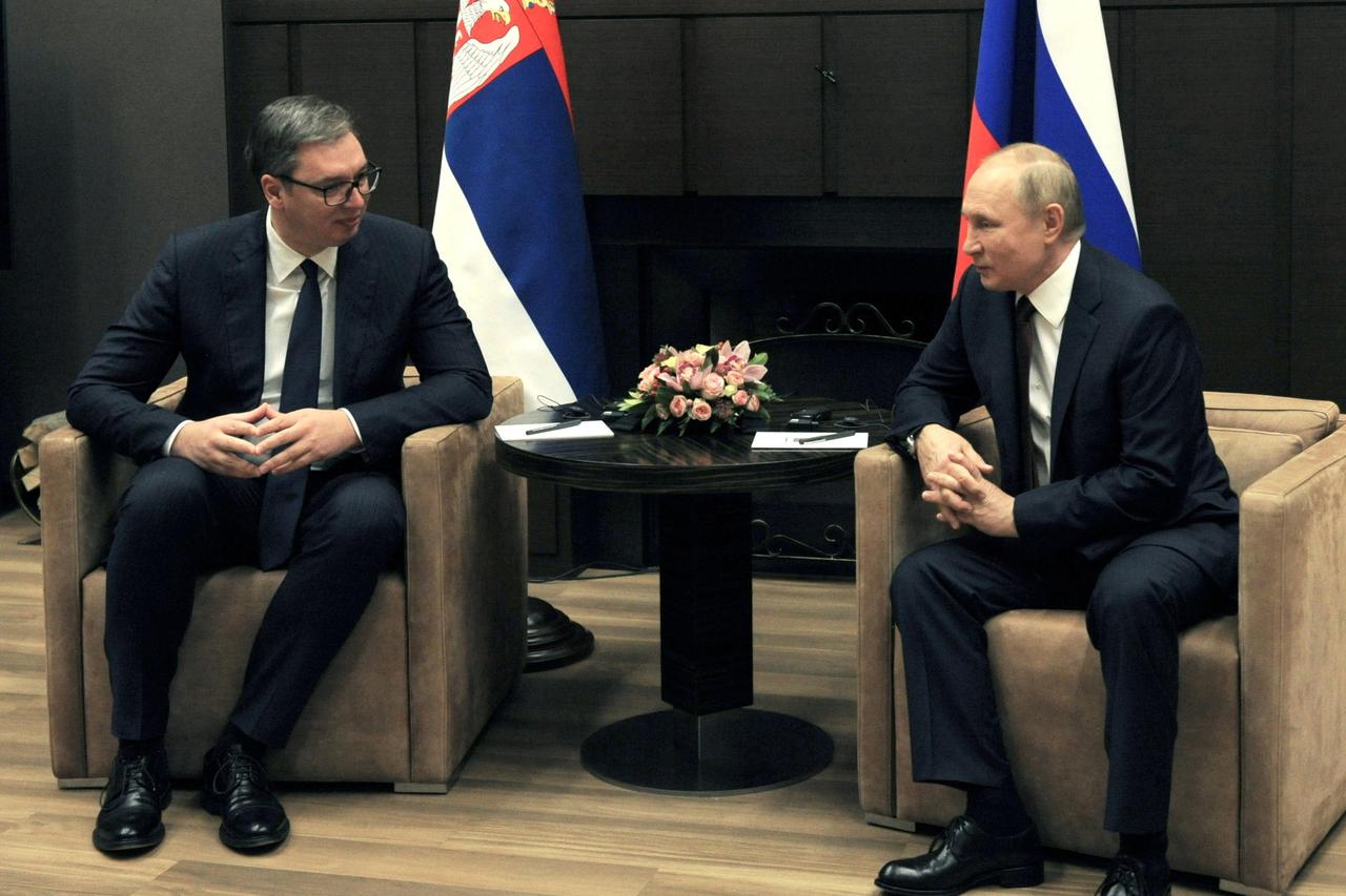 Russian President Putin meets with his Serbian counterpart Vucic in Sochi