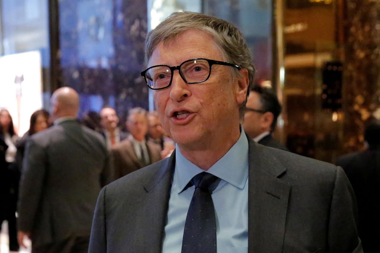 FILE PHOTO: Businessman Bill Gates exits through the lobby at Trump Tower in Manhattan, New York City