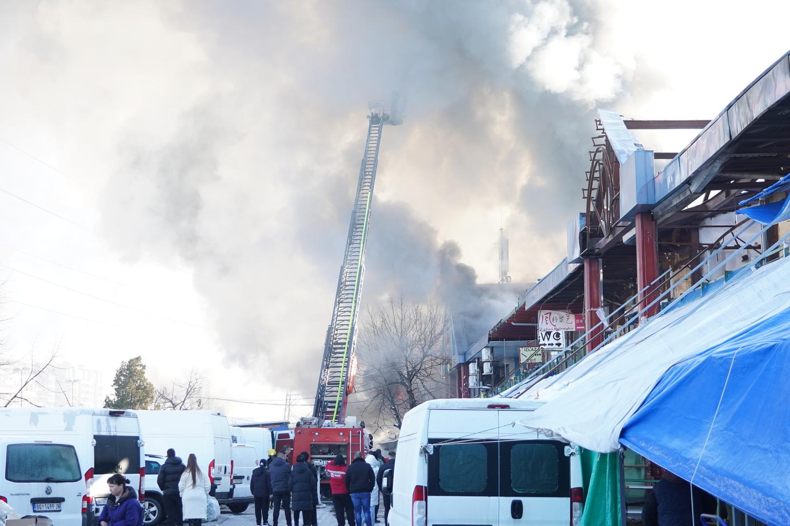 24, January, 2024, Belgrade - After less than two years, a huge fire broke out again in the China Shopping Center in Block 70. Photo: Antonio Ahel/ATAImages