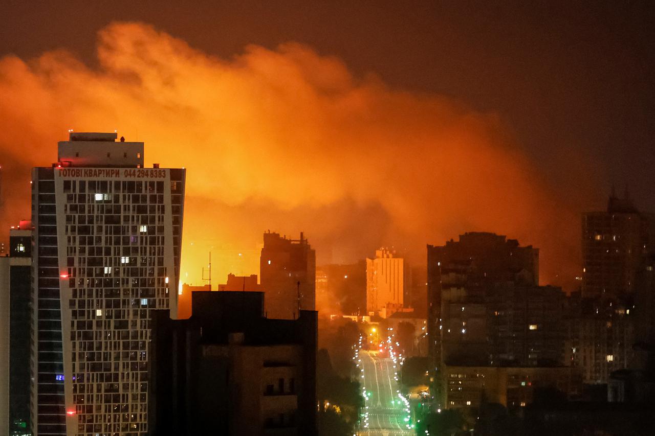 Russian drone and missile strike in Kyiv
