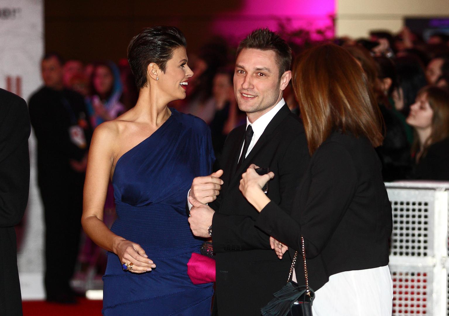 17.02.2012., Zagreb - Anica Martinovic i Robert Kovac dolaze na premijeru filma U zemlji krvi i meda u Arena Centru, redateljice Angeline Jolie. r"nPhoto: Davor Puklavec/PIXSELL
