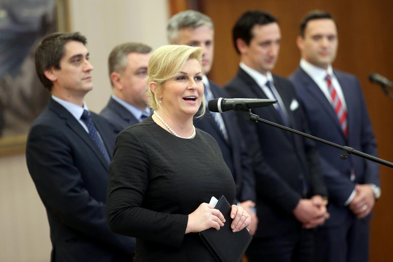 25.03.2015., Zagreb, Pantovcak - Hrvatska nogometna reprezentacija i celnici HNS-a na primanju kod predsjednice Kolinde Grabar Kitarovic u Uredu Predsjednika. Photo: Igor Kralj/PIXSELL