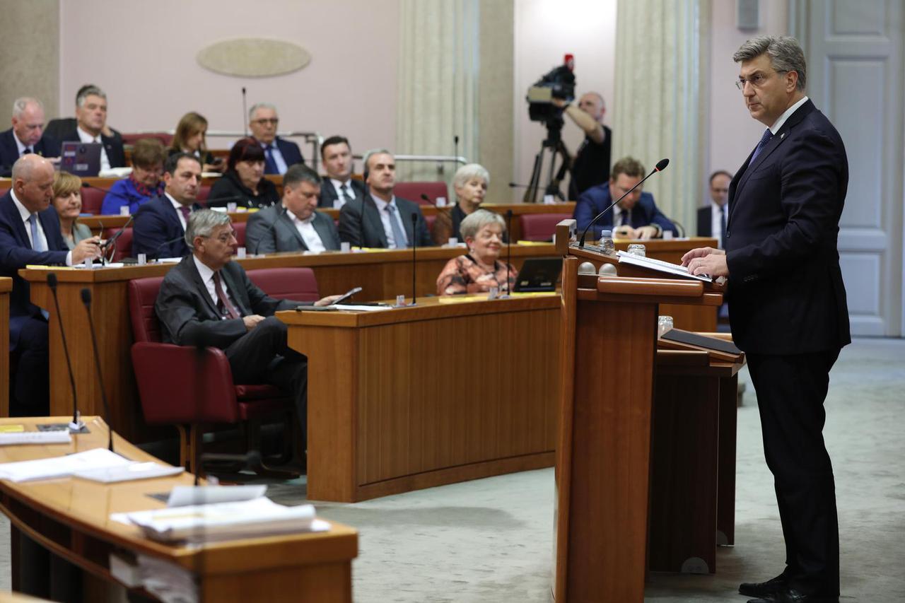 Zagreb: Premijer Plenković u Hrvatskom saboru podnio godišnje izvješće o radu svoje Vlade