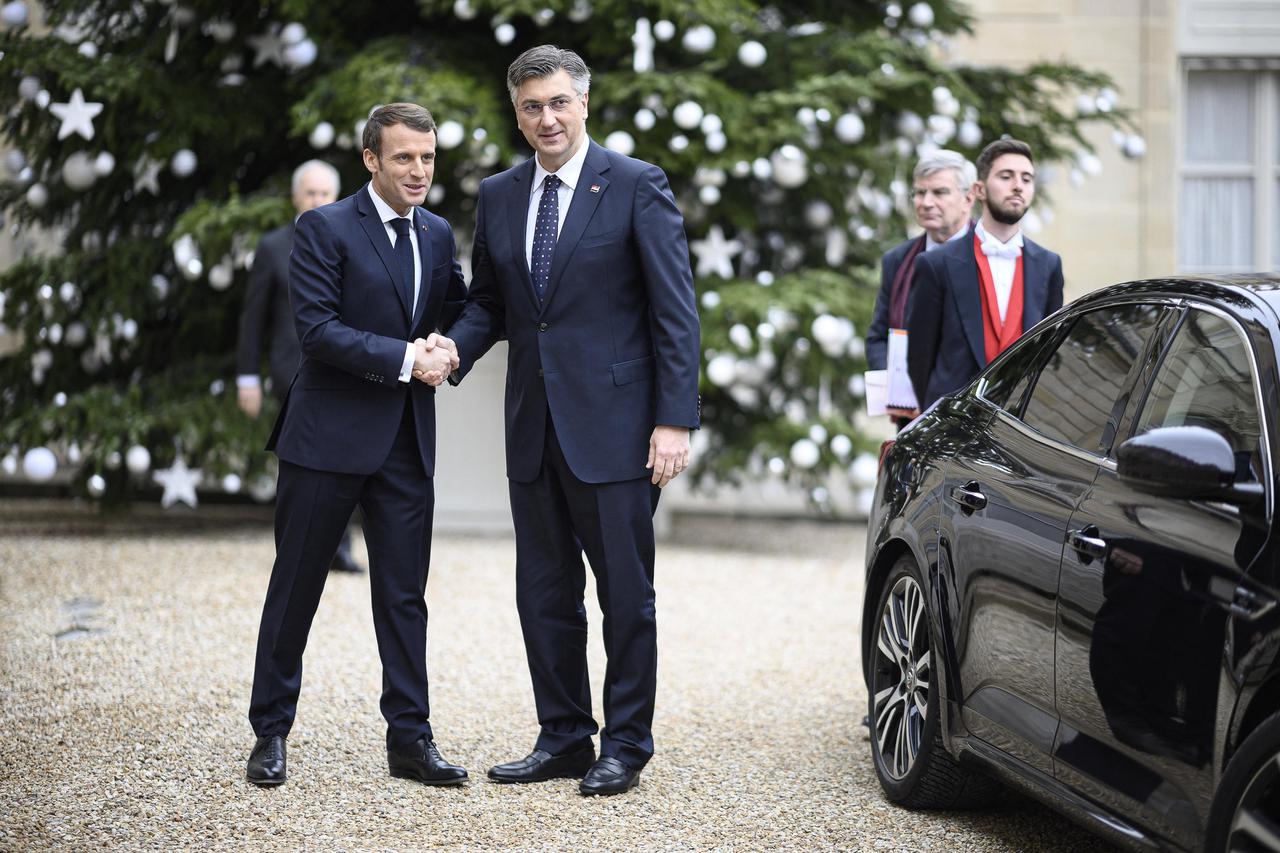 Emmanuel Macron Welcomes Croatian Prime Minister - Paris