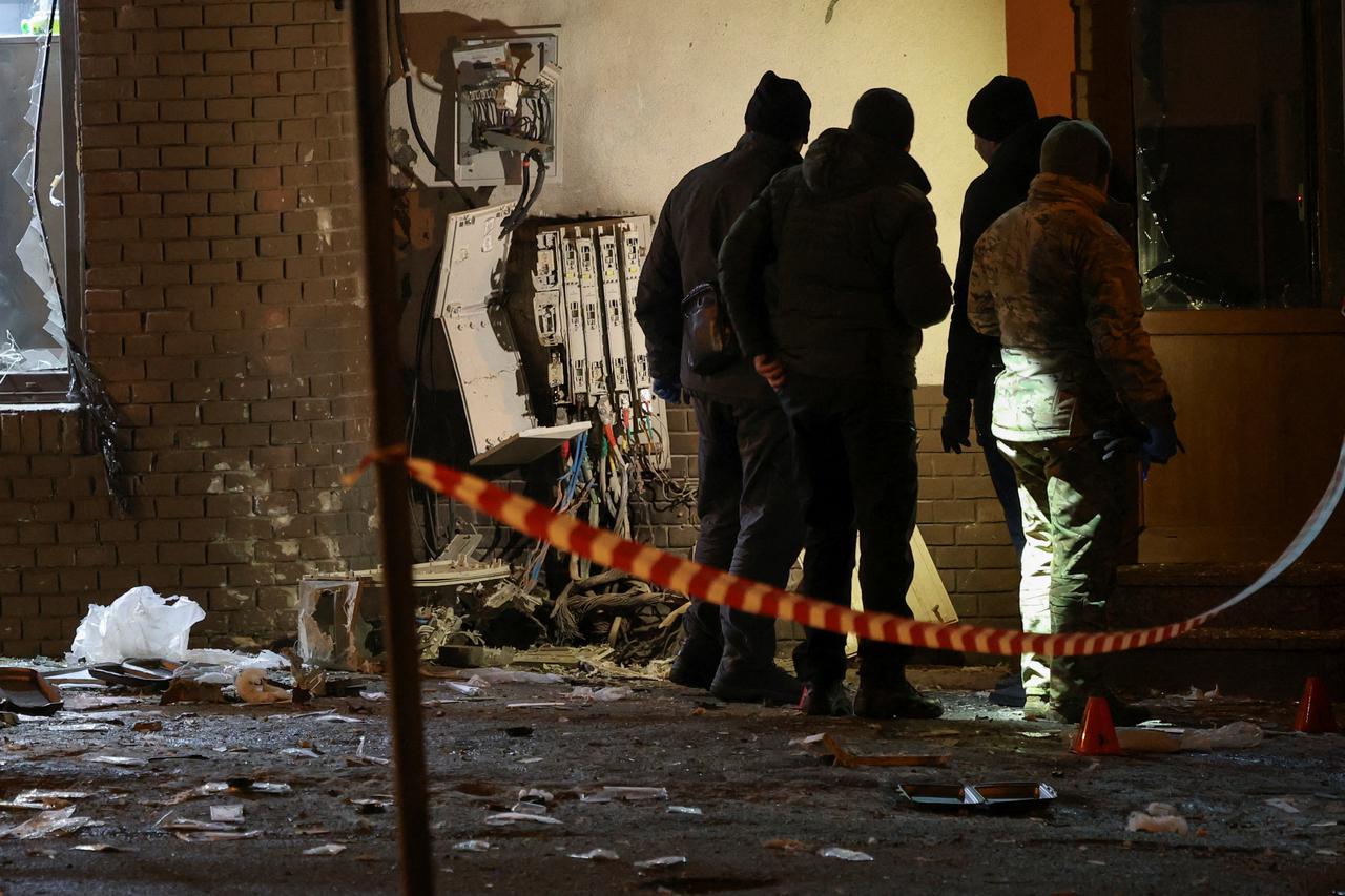 Aftermath of explosions in the downtown of Lviv