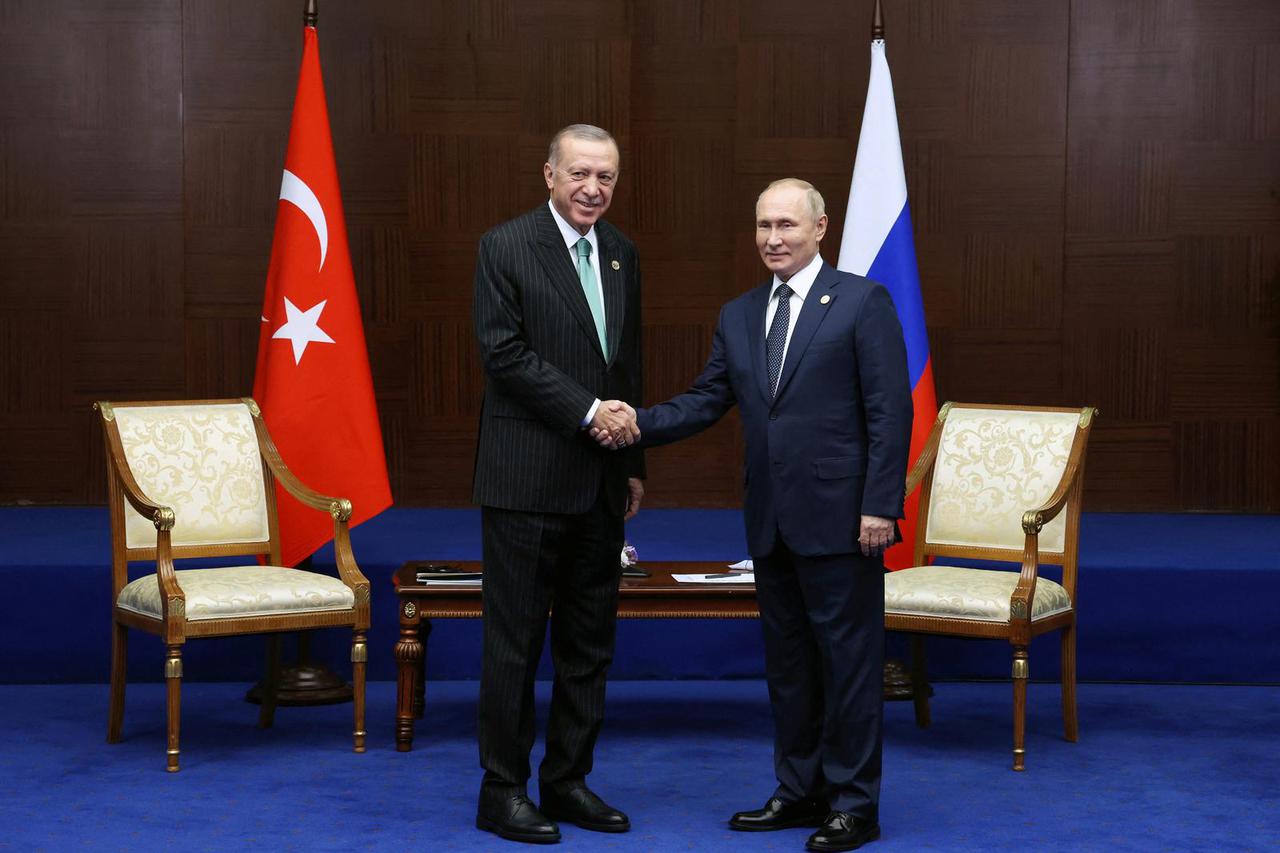 Russia's President Vladimir Putin and Turkey's President Erdogan meet on the sidelines CICA summit in Astana