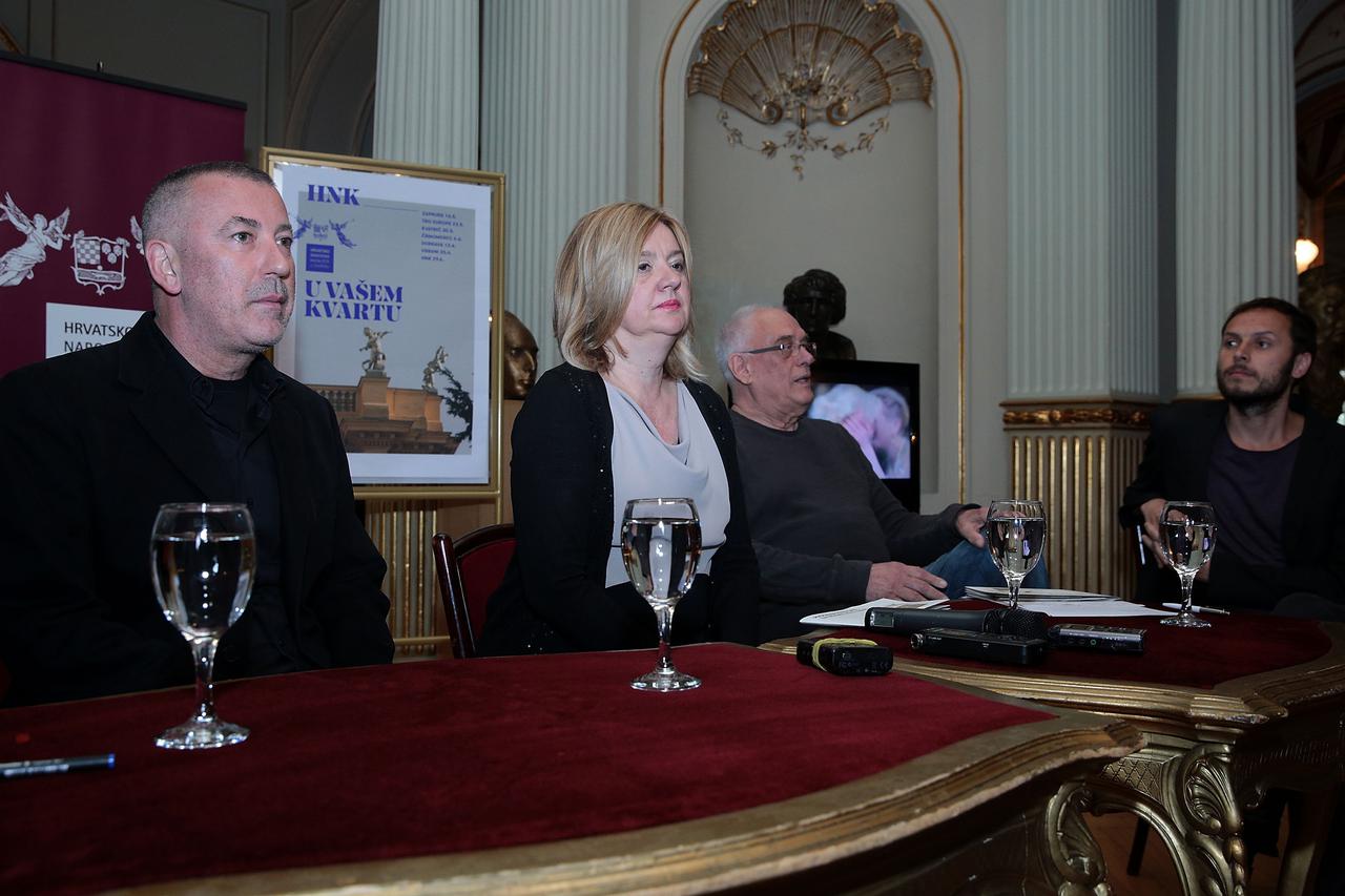 26.05.2015., Zagreb - Na konfrenciji za medije u HNK predstavljena je nova sezona. Ravnatelj Drame Ivica Buljan, intendantica HNK Dubravka Vrgoc, ravnatelj Opere Niksa Bareza. Photo: Patrik Macek/PIXSELL