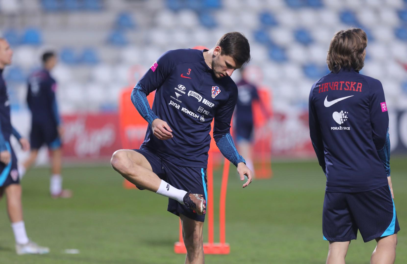 23.03.2023., Split - Na stadionu Hrvatski vitezovi odrzan je trening hrvatske nogometne reprezentacije uoci utakmice kvalifikacija za EURO 2024. koju igraju protiv Walesa. Borna Barisic Photo: Ivo Cagalj/PIXSELL