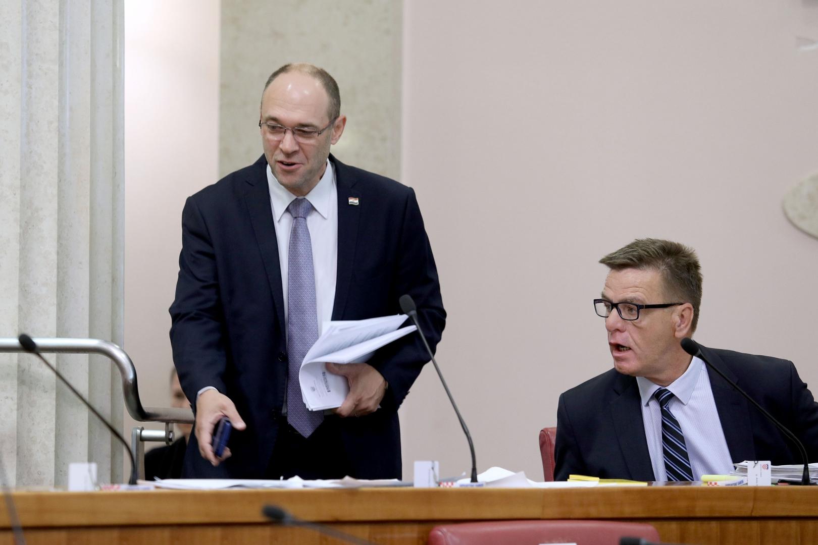 08.05.2020., Zagreb - Sabor je 16. sjednicu nastavio raspravom o izvjescu o radu pucke pravobraniteljice. Davor Ivo Stier, Ante BabicPhoto: Patrik Macek/PIXSELL