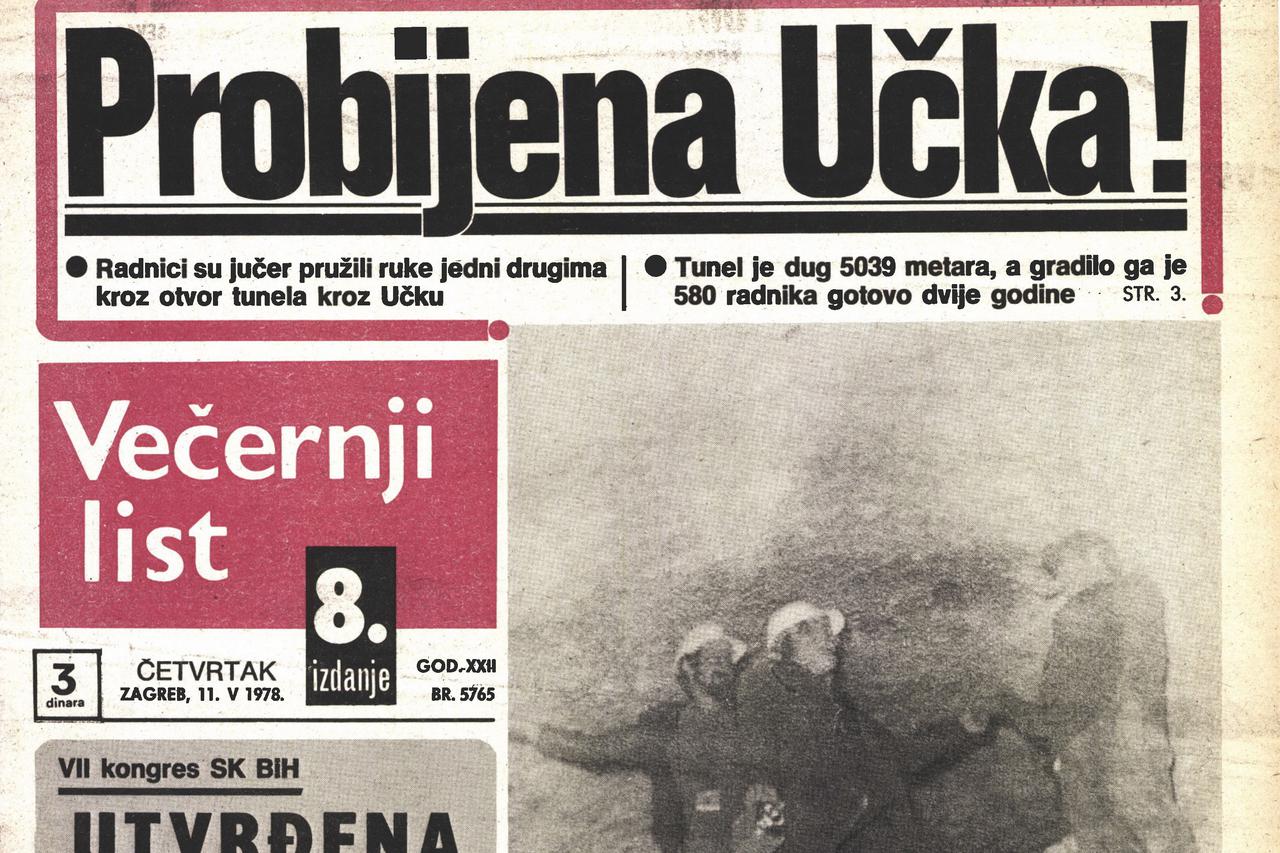 Naslovnica Večernjeg lista iz 1978.