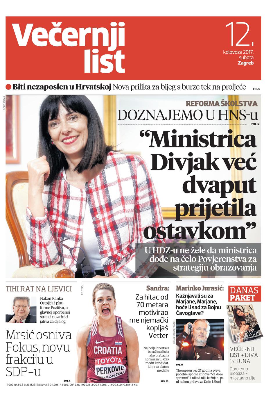 Naslovnica 12.8.2017.