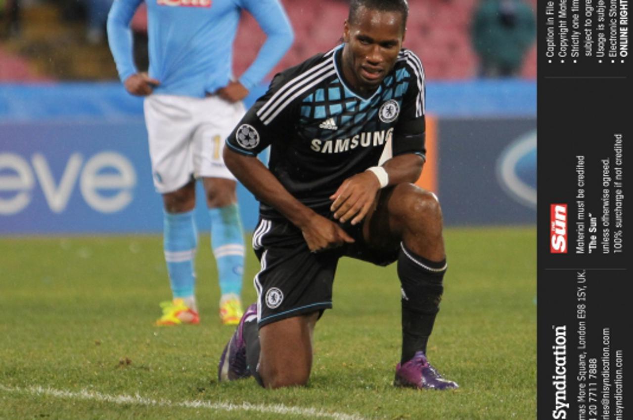 'Napoli vs Chelsea. Champions League Round of 16 1st Leg didier drogba . Credit: The Sun. Online Rights must be cleared by N.I Syndication. Photo: NI Syndication/PIXSELL'