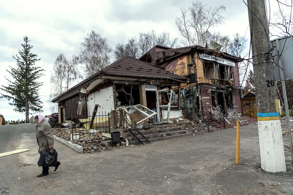 Aftermath of shelling by Russian troops in Kiev Region