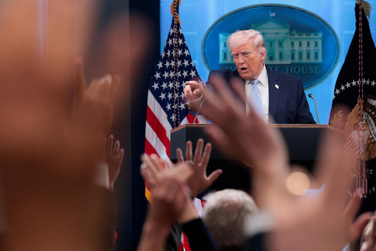 U.S. President Trump holds a press conference in the briefing room at the White House