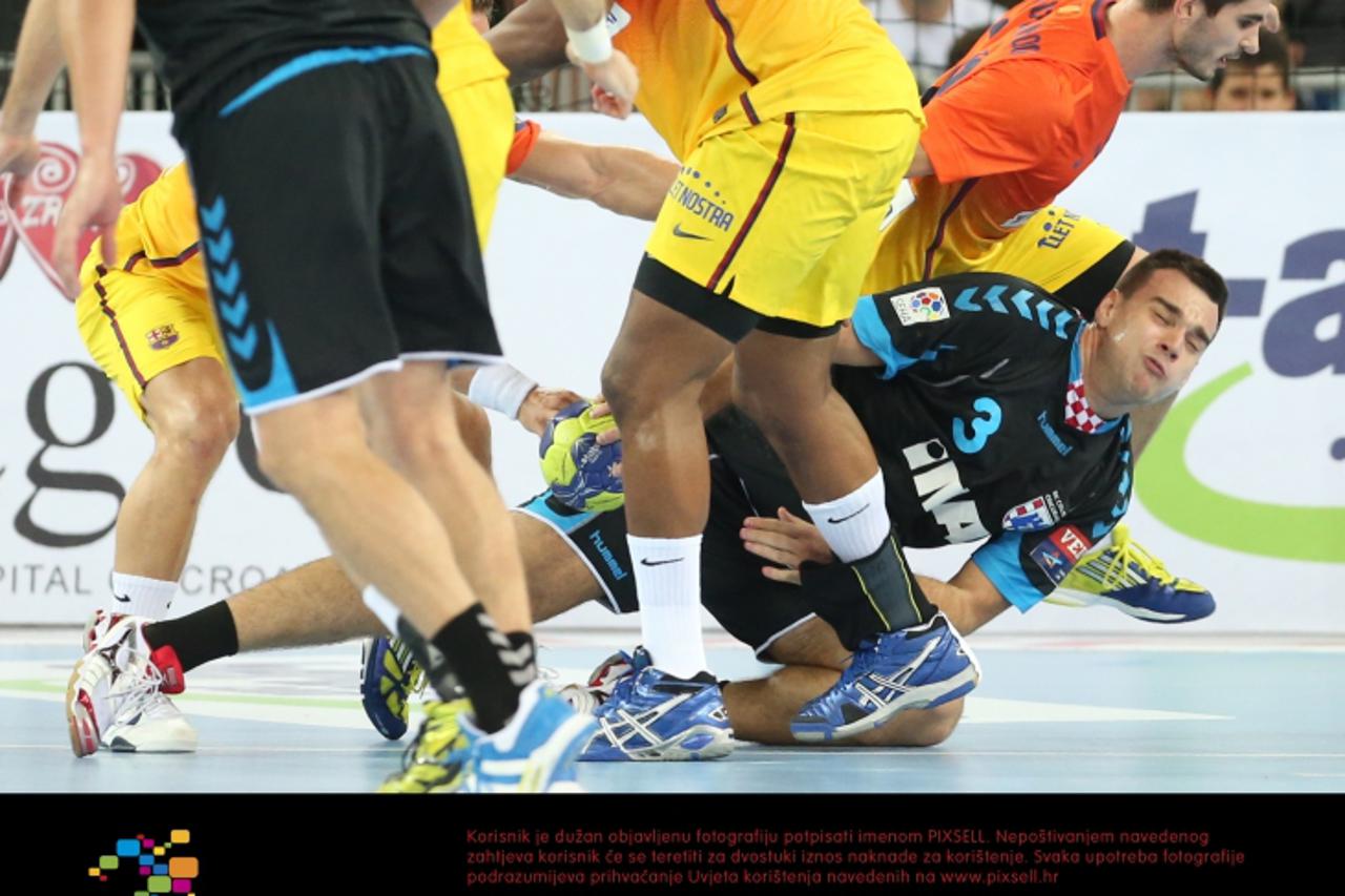 '20.10.2012., Arena Zagreb, Zagreb - Rukometna utakmica Velux EHF Lige prvaka, 4. kolo, RK Croatia Osiguranje Zagreb - FC Barcelona Intersport. Marino Maric. Photo: Dalibor Urukalovic/PIXSELL'