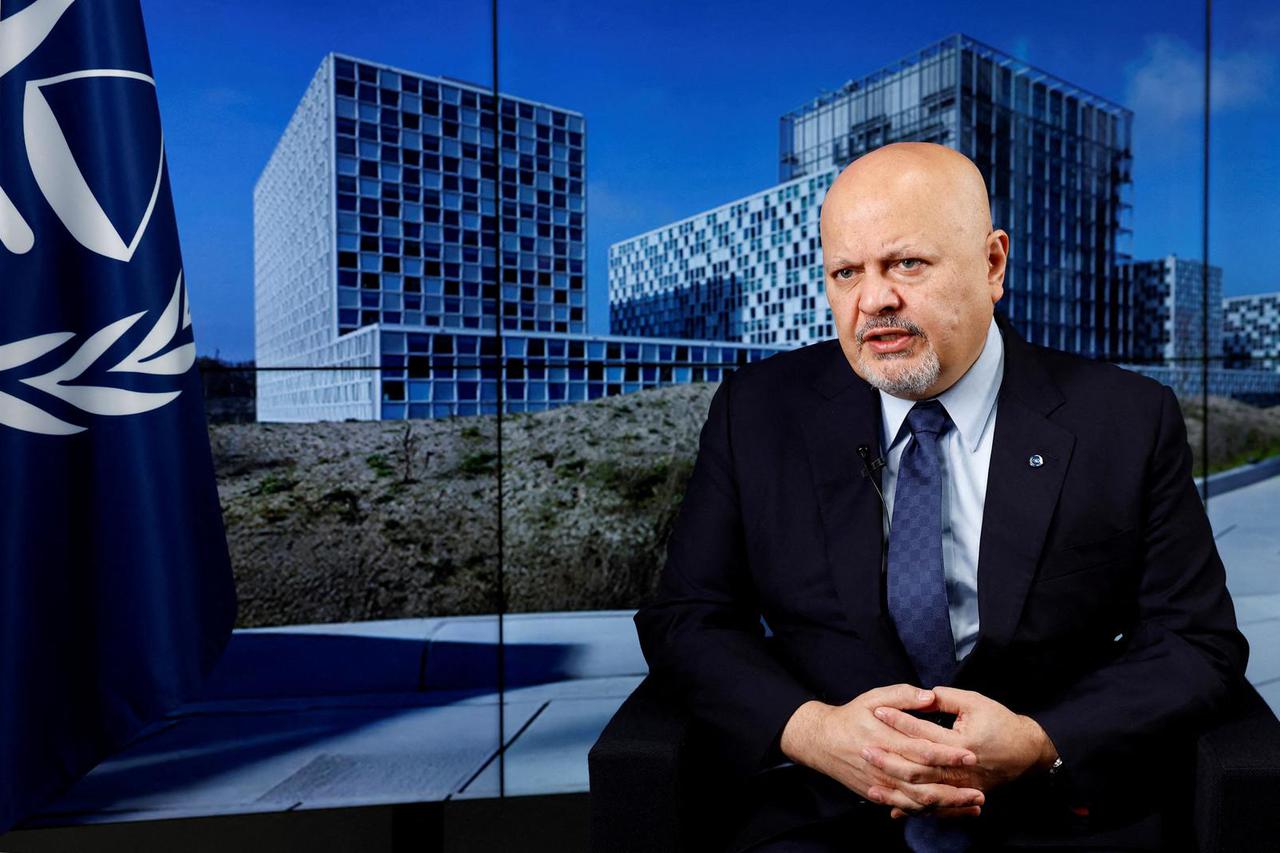 FILE PHOTO: International Criminal Court (ICC) Prosecutor Karim Khan talks during an interview with Reuters