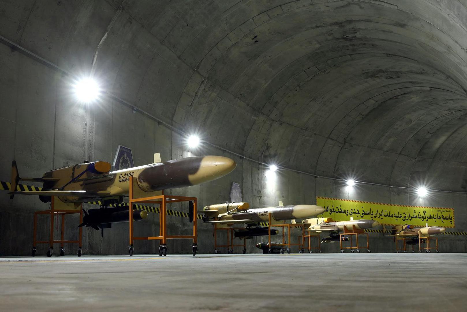 View of drones at an underground site at an undisclosed location in Iran, in this handout image obtained on May 28, 2022. Iranian Army/WANA (West Asia News Agency)/Handout via REUTERS ATTENTION EDITORS - THIS IMAGE HAS BEEN SUPPLIED BY A THIRD PARTY. Photo: Wana News Agency/REUTERS