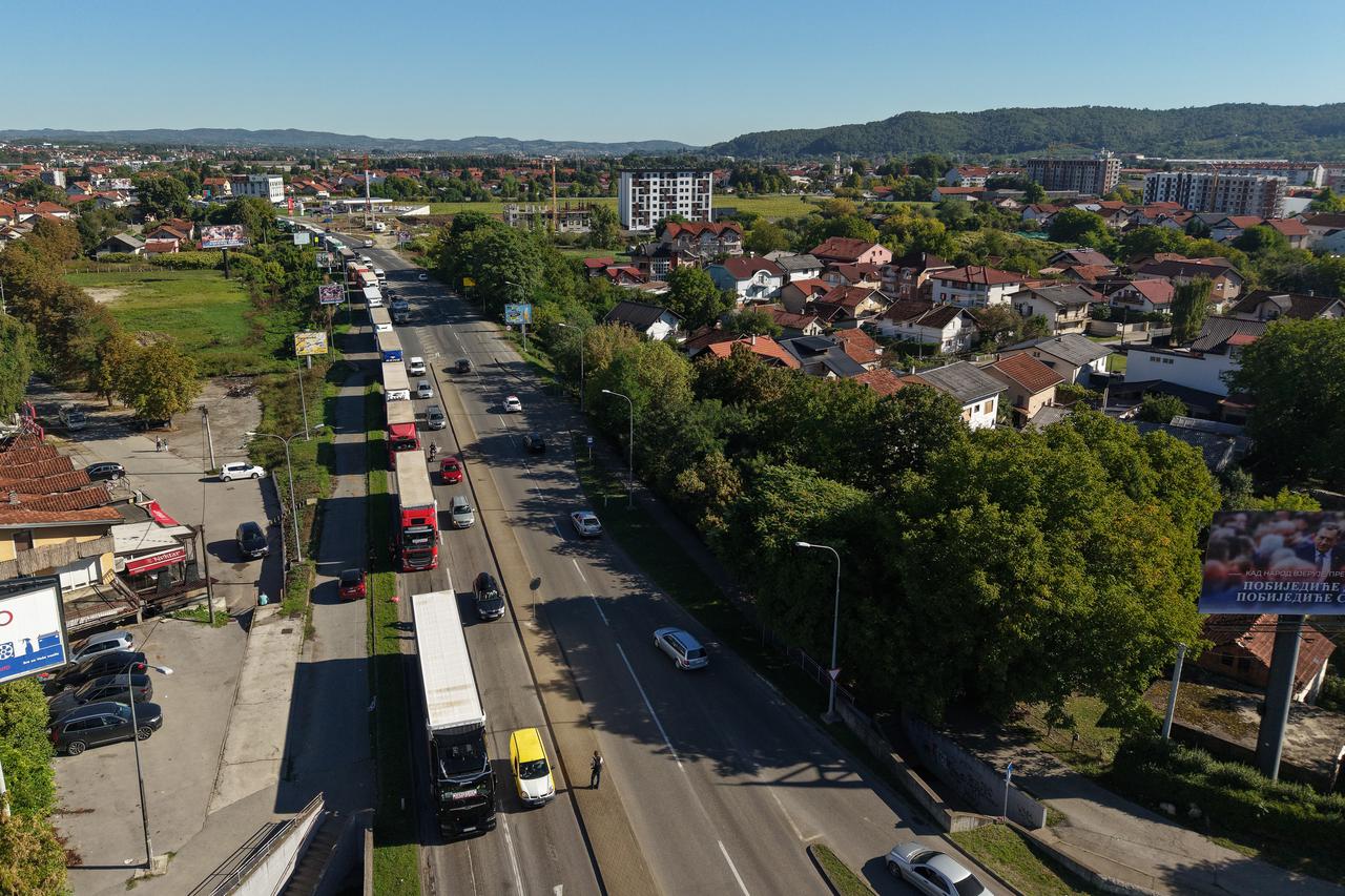 Banja Luka: Fotografije iz zraka na prosvjed prijevoznika