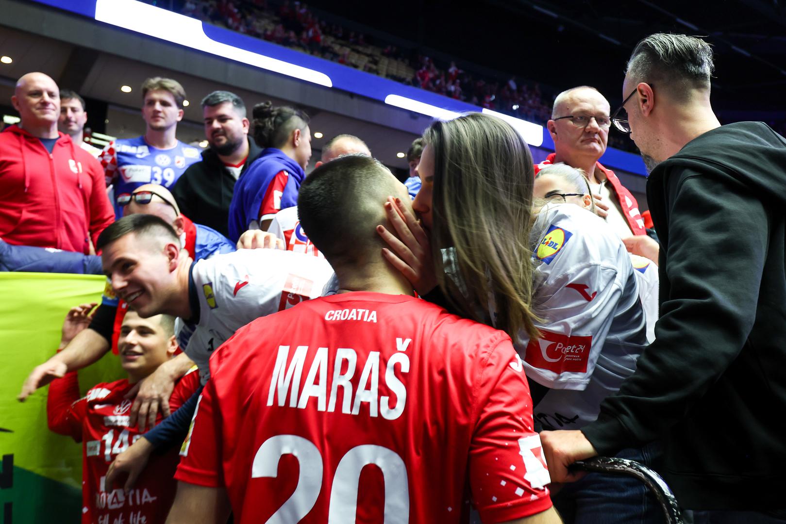30.01.2026., Jyske Bank Boxen Herning, Herning, Danska - EHF Europsko prvenstvo 2026., polufinale, Hrvatska - Njemacka. Diano Neris Cesko i Marko Marusic Photo: Sanjin Strukic/PIXSELL