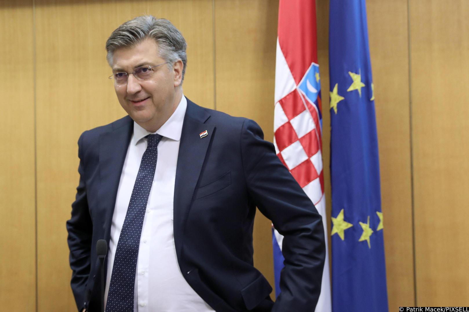24.10.2023., Zagreb - Premijer Andrej Plenkovic dosao je u Sabor i u nastavku sjednice podnosi godisnje izvjesce Vlade Republike Hrvatske.   Photo: Patrik Macek/PIXSELL