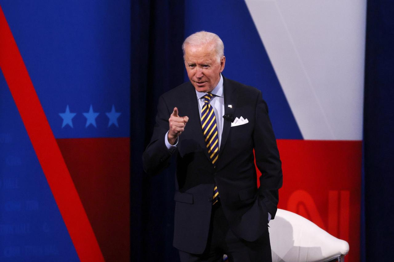 FILE PHOTO: U.S. President Joe Biden participates in a CNN town hall in Milwaukee