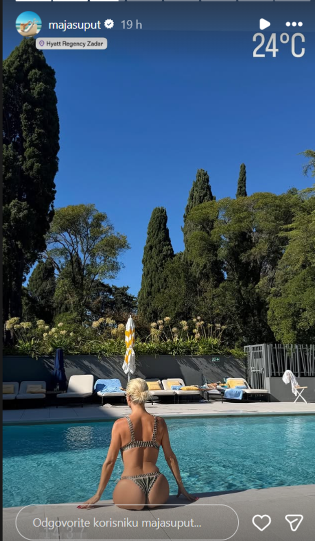 Prije toga, Maja je otkrila i da za nju ljeto još nije gotovo. Uživala je u sunčanju te pozirala u bikiniju pored bazena.