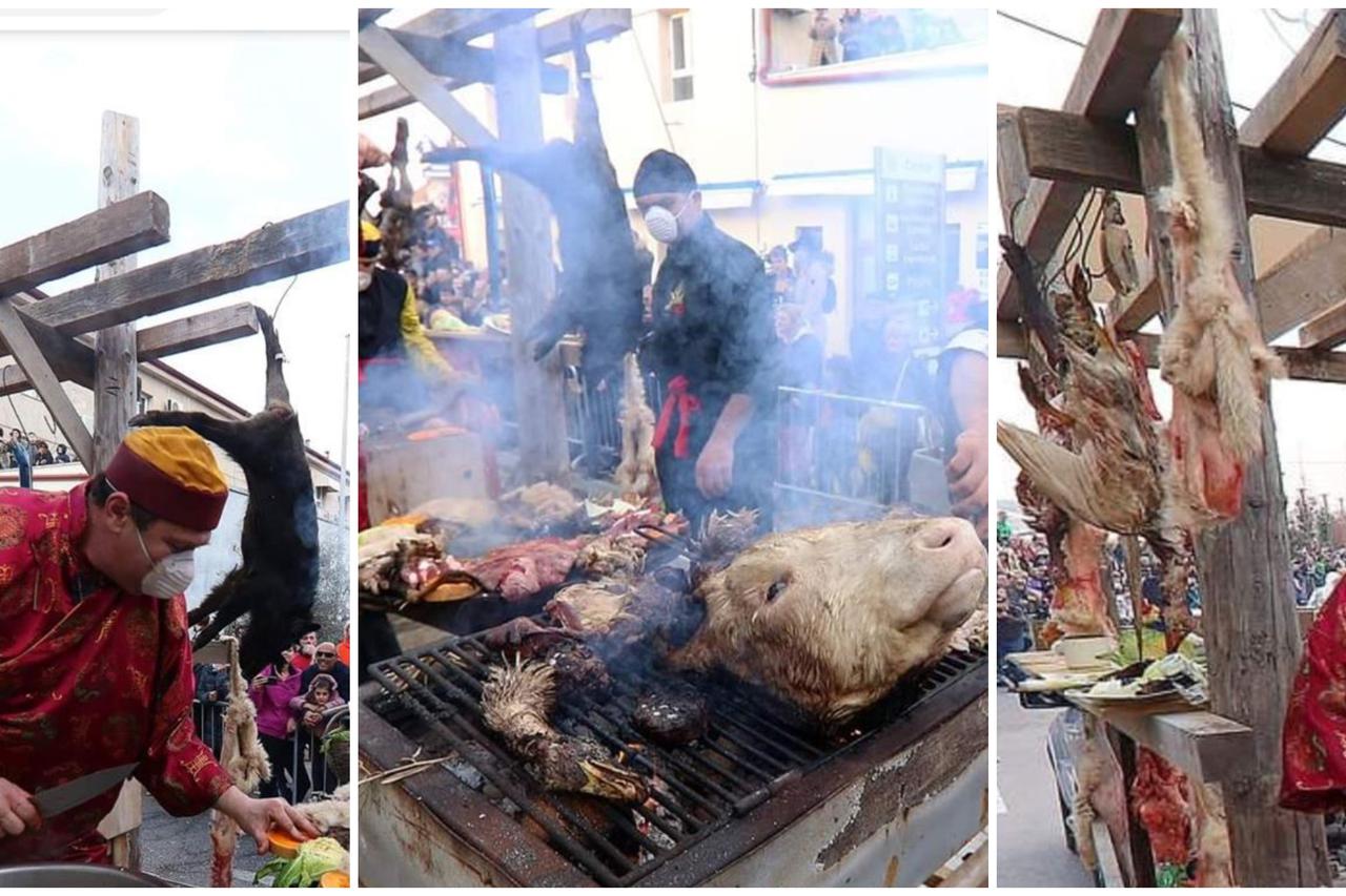 FOTO Krvavi karneval u Murteru: Mrtve životinje visjele po štandovima