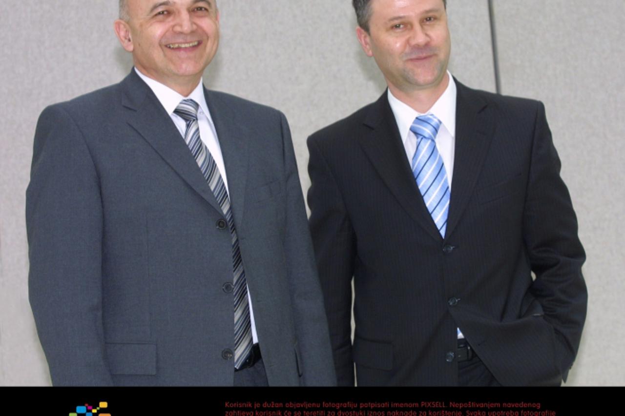 '25.03.2010., Koprivnica, Hrvatska - Predsjednik NO-a Podravke Ljubo Jurcic (desno) i Miroslav Vitkovic, predsjednik Podravkine Uprave.  Photo: Marijan Susenj/PIXSELL'