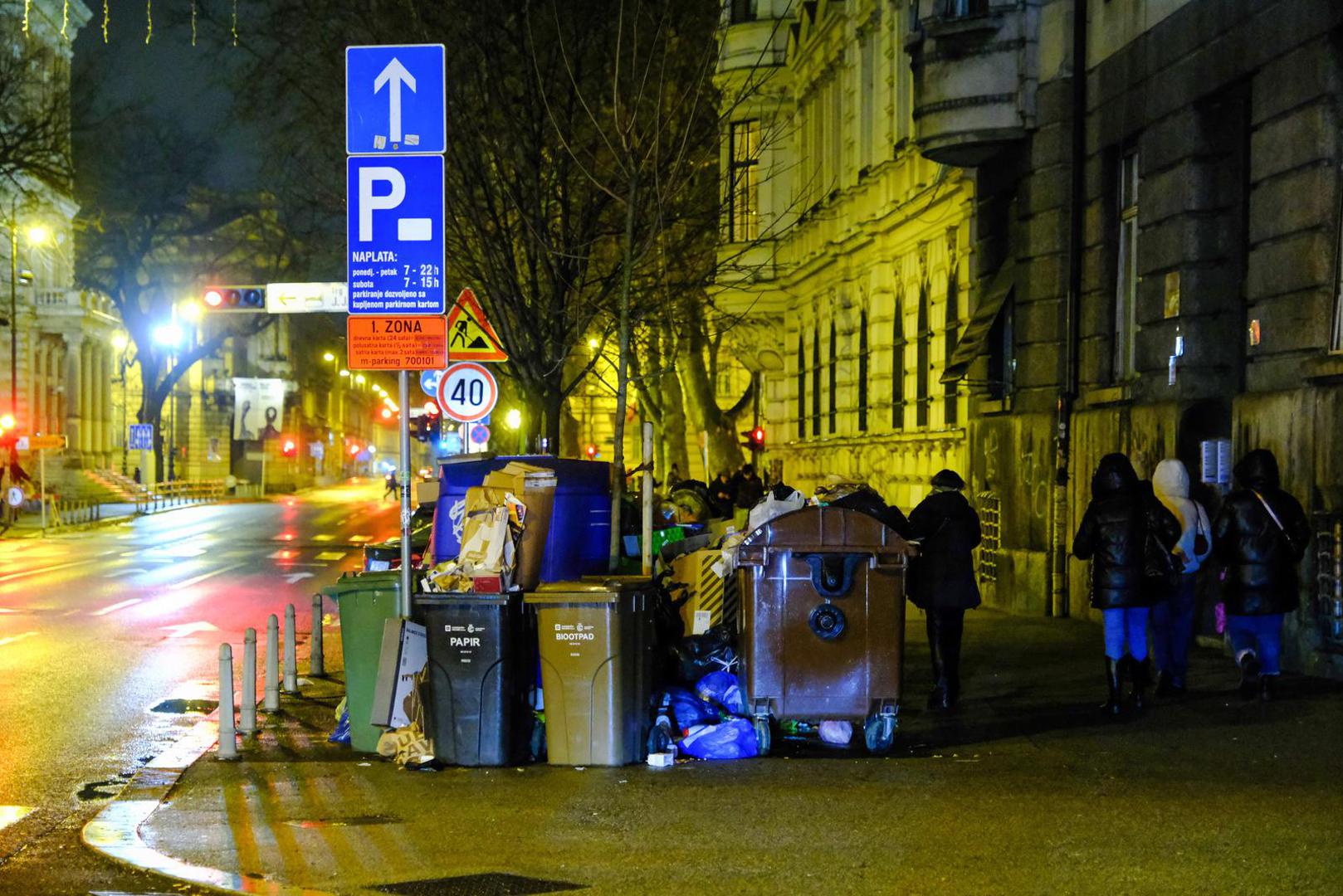 24.01.2023., Zagreb - Zbog strajka radnika Cistoce sve je vise smeca na ulicama centru grada. Photo: Slaven Branislav Babic/PIXSELL