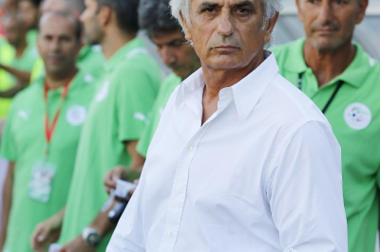 'Algeria\'s national soccer team coach Vahid Halilhodzic looks on from the sidelines at his team\'s match against Libya during the first leg of their 2013 African Nations Cup qualifying soccer match i