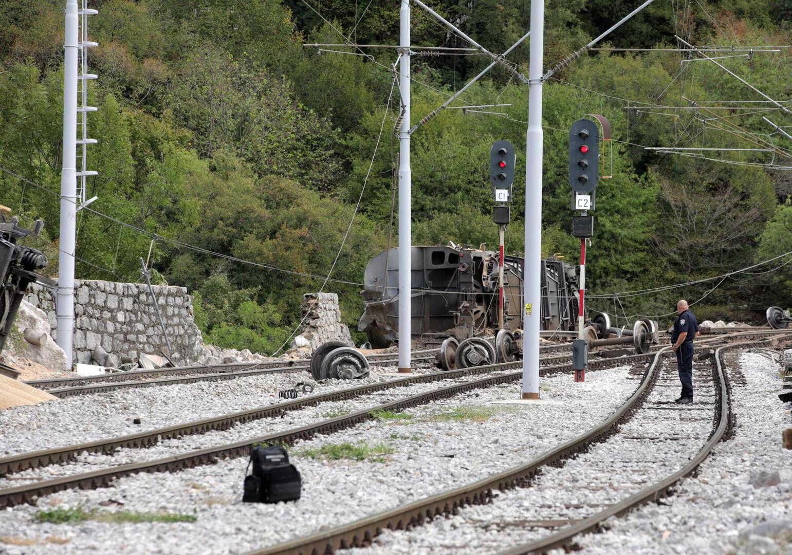 Teretni vlak prijevoznika Transagent kretao se prema Rijeci. Nakon nesreće lokomotiva i dva vagona ostali su u kolodvoru Meja, dok je preostalih 11 vagona s teretom završilo u provaliji.