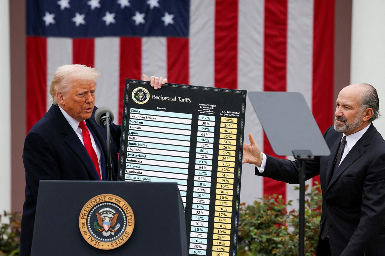 FILE PHOTO: U.S. President Trump delivers remarks on tariffs, at the White House