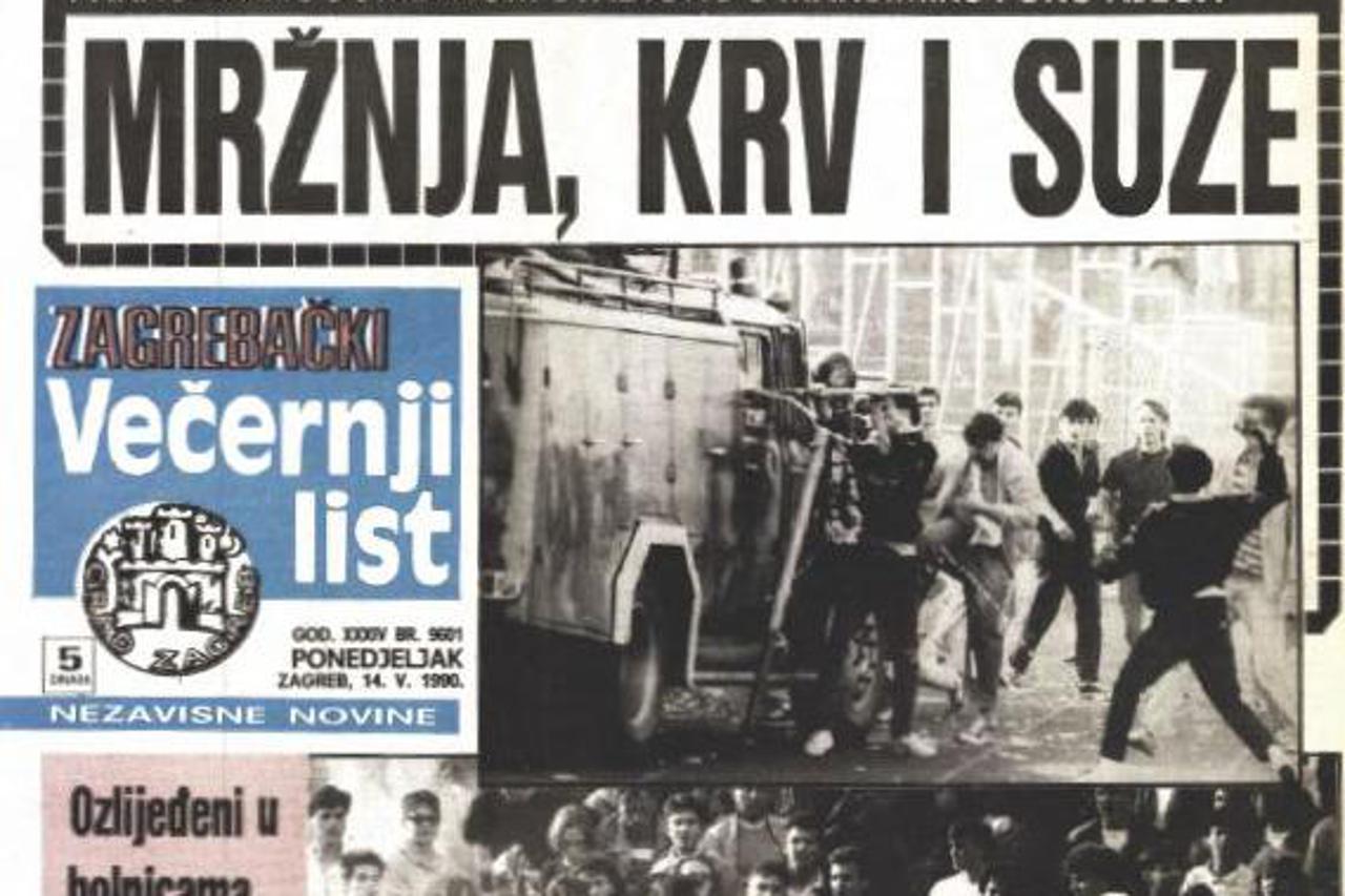 Večernji list: Dinamo - Crvena Zvezda 1990.