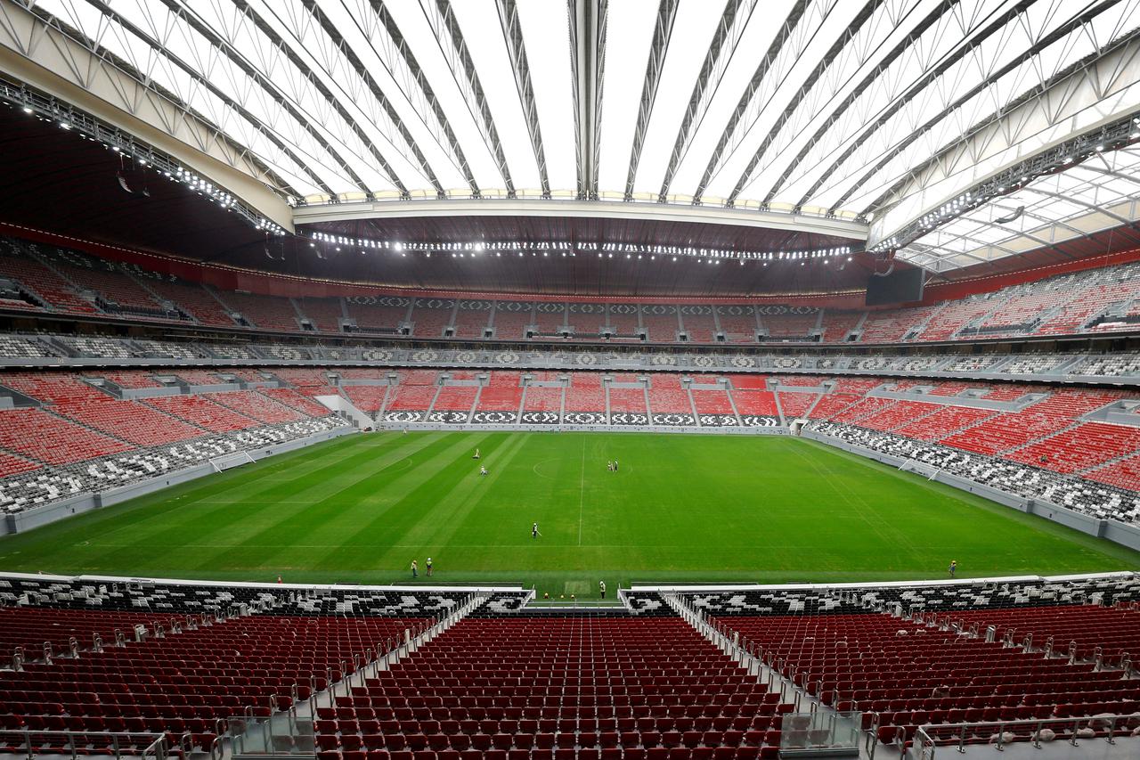 FILE PHOTO: A general view shows the Al Bayt stadium, built for the upcoming 2022 FIFA World Cup soccer championship, during a stadium tour in Al Khor
