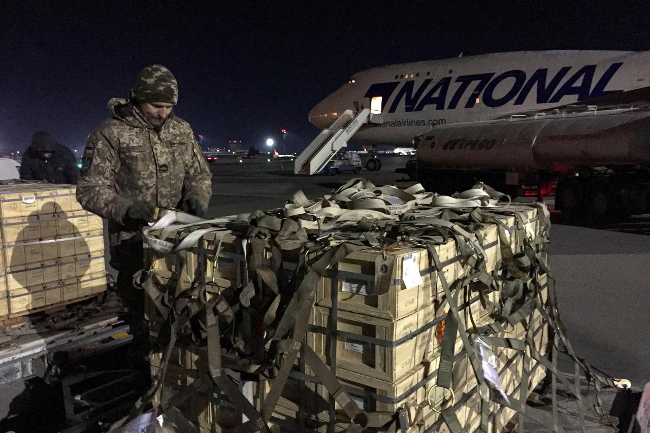 FILE PHOTO: Ukraine receives shipment of U.S. military aid at Boryspil airport
